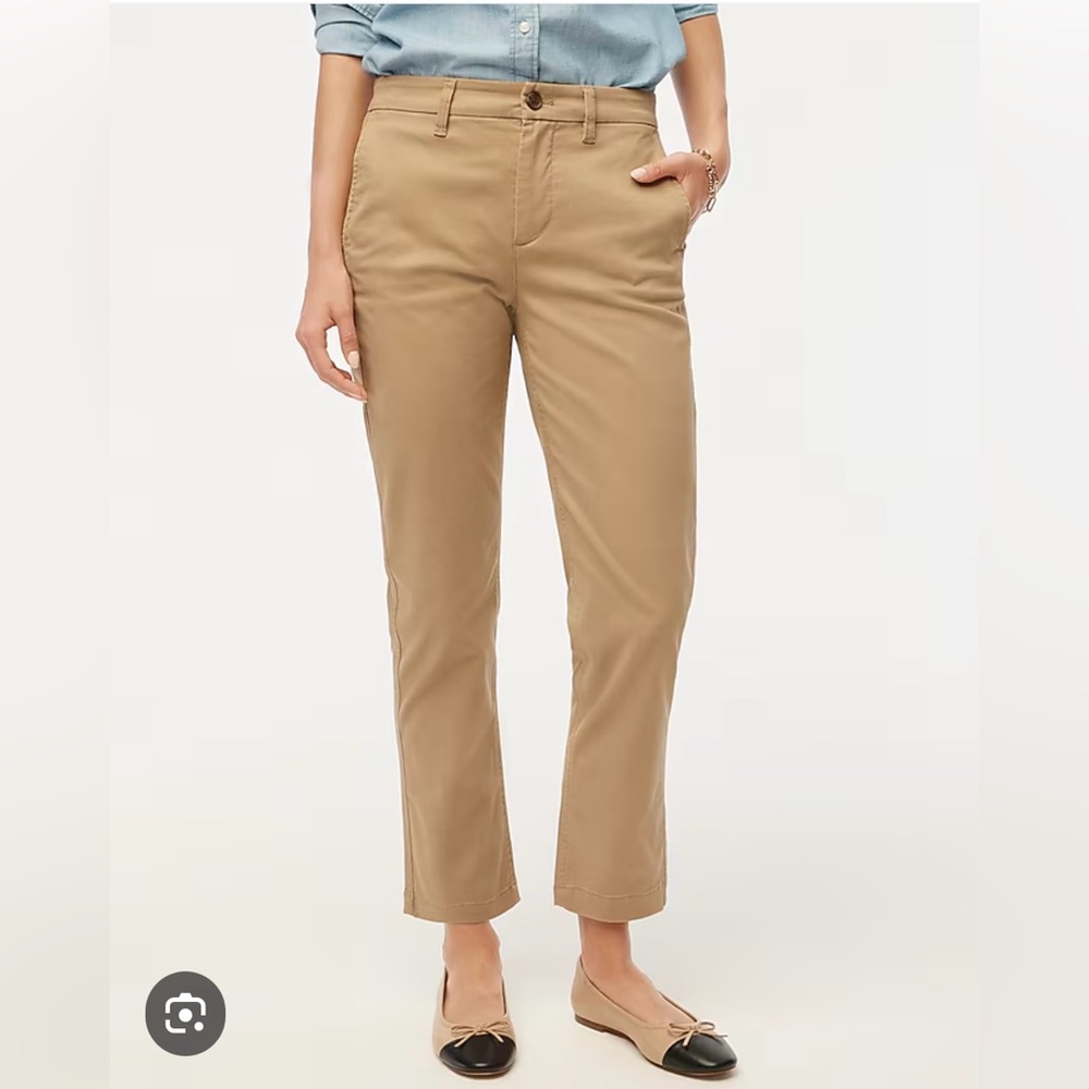 J Crew high-rise girlfriend chino in khaki cotton, size 16